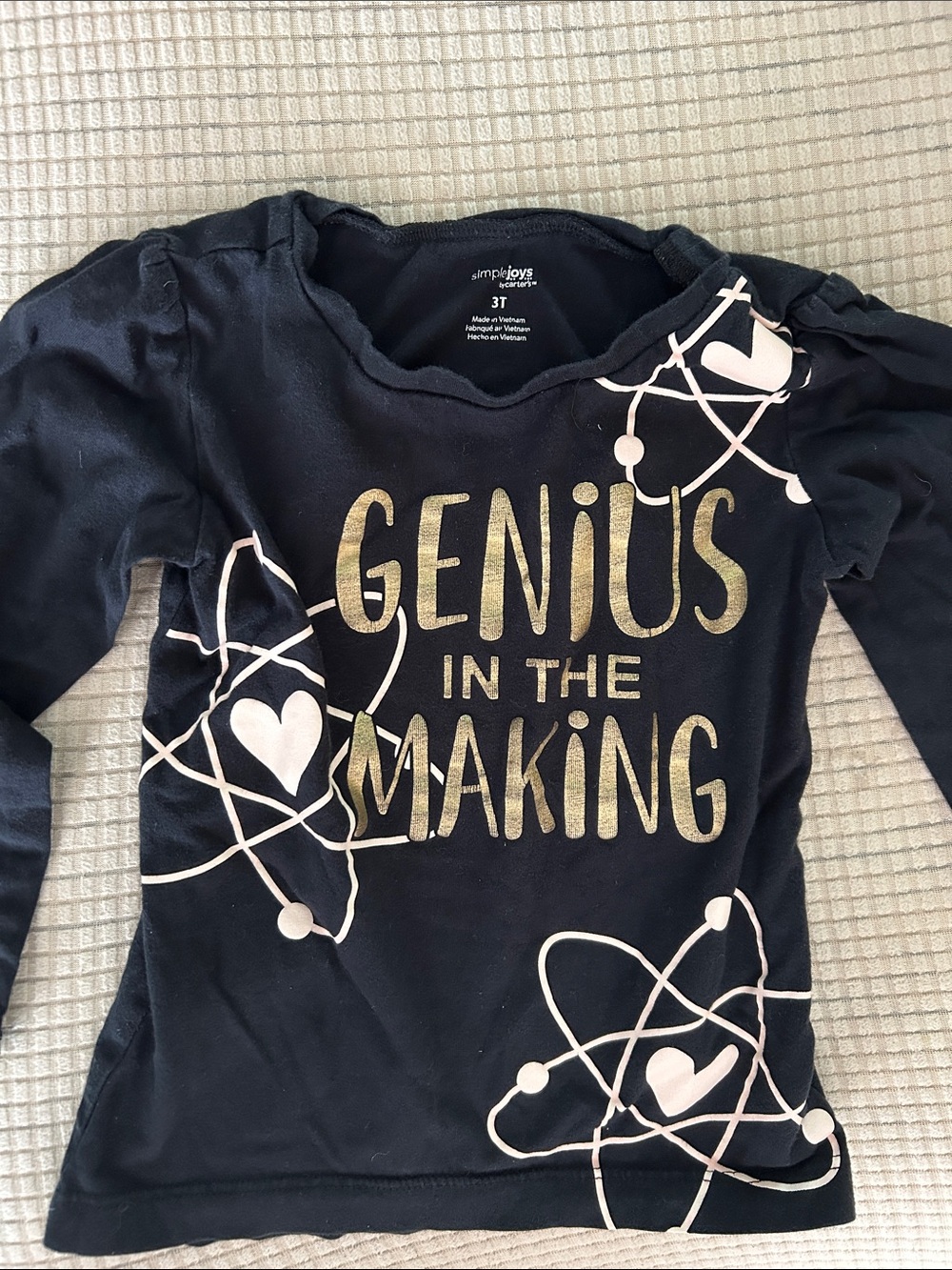 Simple joys by Carters Long-Sleeve Tee with Gold 'Genius in the Making' Text